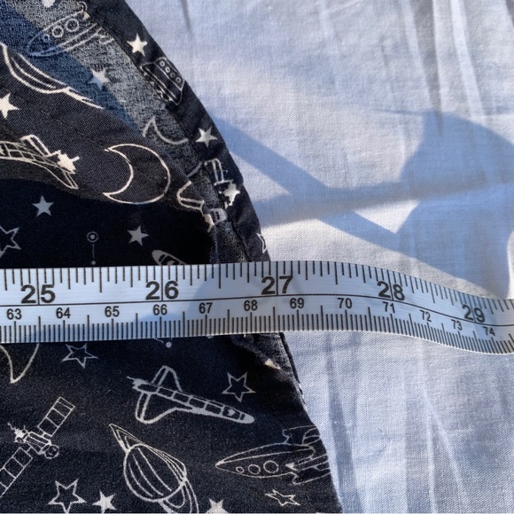 Naked And Famous Denim Button Down Shirt Mens Large Spaceship All Over Print - Picture 8 of 9